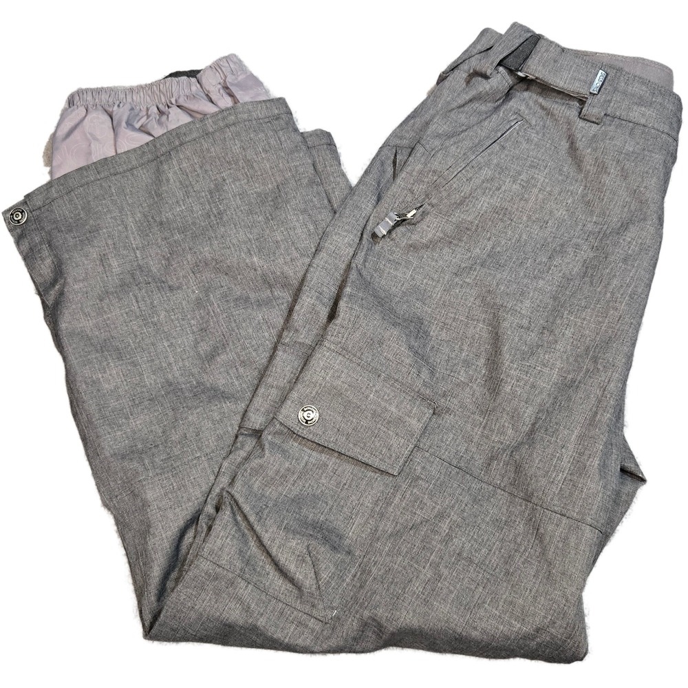Sessions Ridge Series Snowboard Pants Mens Small Grey 10K Cargo Ski *note